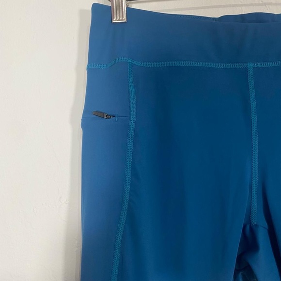 Hoka Teal Performance Crop Tights Leggings Large Side Pockets NWT - Picture 10 of 15